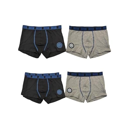 Inter original boxer junior intimo in cotone per ragazzo intimo, eccellente qualità stile italiano, multicolore taglie regolari da 10 a 16 anni (it, età, 16 anni, regular, 4, multicolore)