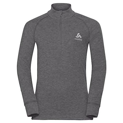 Odlo active warm kids_159249, maglietta bambini e ragazzi, Odlo steel grey melange, 140