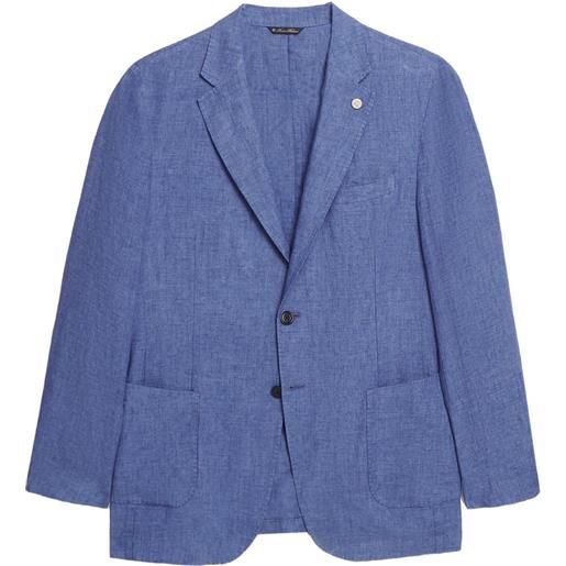 Brooks Brothers blazer monopetto in lino - blu