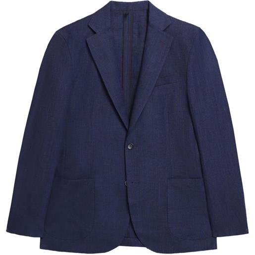 Brooks Brothers blazer due bottoni in lino - blu