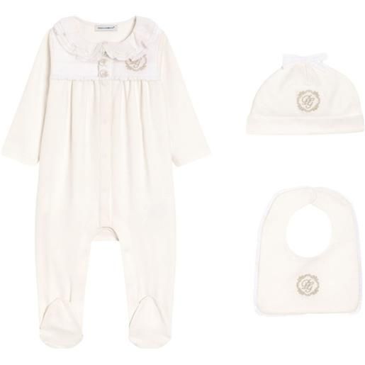 Dolce & Gabbana Kids tutine con ruches (3 pezzi) - bianco