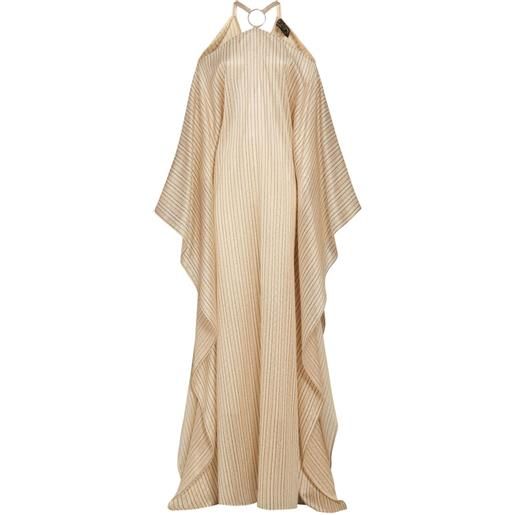 Taller Marmo abito lungo sepik a righe - toni neutri