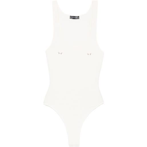 Mugler body con decorazione - bianco