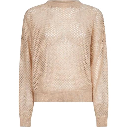 Brunello Cucinelli maglione in maglia traforata - toni neutri