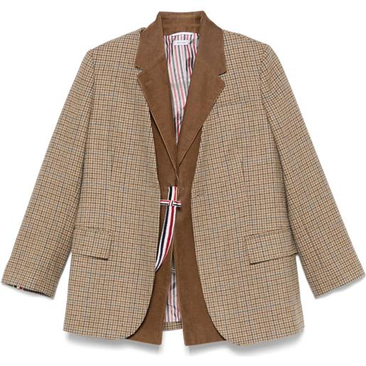 Thom Browne set gilet e blazer ginclub a quadri - marrone