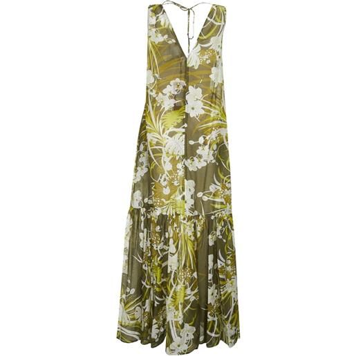 Max Mara abito lungo a fiori - verde