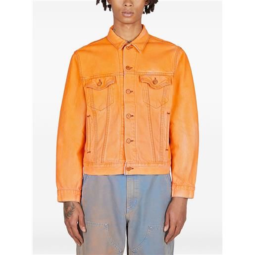 NOTSONORMAL giacca denim con effetto vissuto - arancione