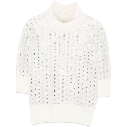 Ermanno Scervino top a collo alto con decorazione - bianco