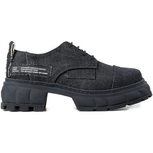 Virón stringate alter in denim riciclato - nero