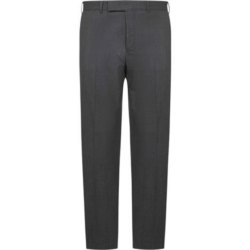 PT Torino pantaloni con pieghe e baschina piatta - grigio