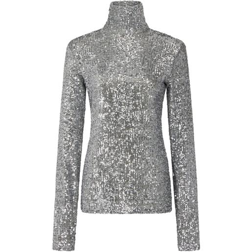 Rabanne top a collo alto - grigio