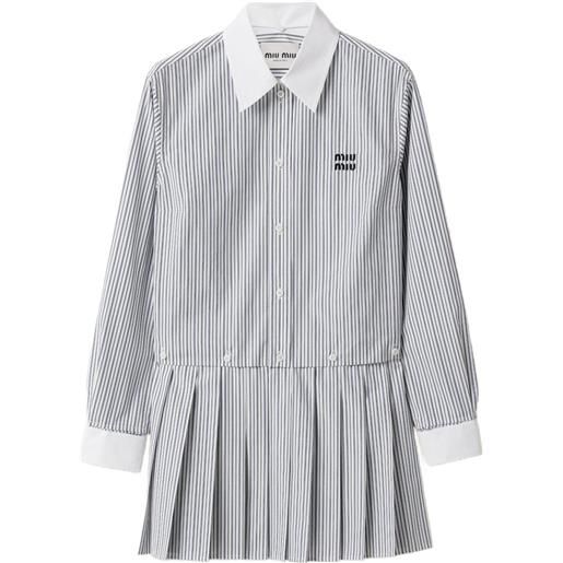 Miu Miu chemisier corto a righe - bianco