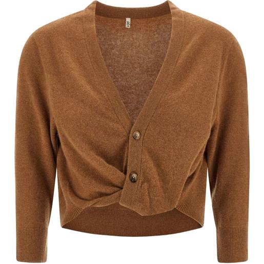 R13 cardigan con nodo - marrone