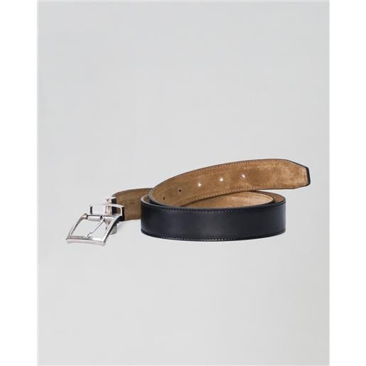 LeatherTrend.it gabri - cintura reversibile nera e marrone in vera pelle nappa e camoscio double face