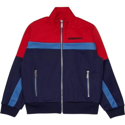 DSQUARED2 KIDS felpa con stampa logo - blu