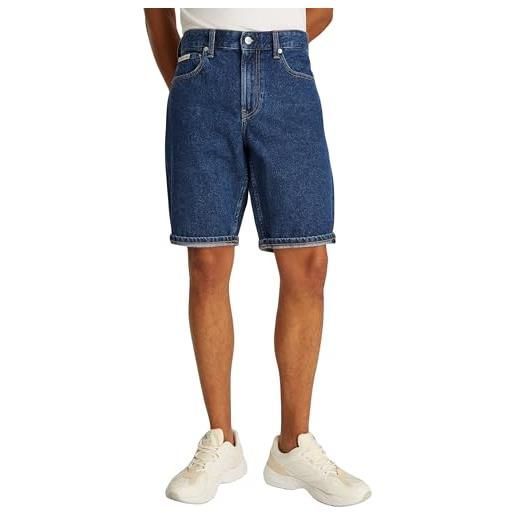 Calvin Klein uomo pantaloncini in jeans regular in cotone, blu (denim dark), 30w