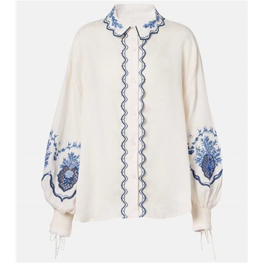 Agua by Agua Bendita blusa abadã­a wild in lino