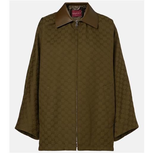Gucci giacca in canvas di misto cotone gg