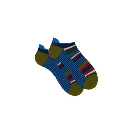 Gallo sneakers uomo cotone righe multicolor e windsor blu