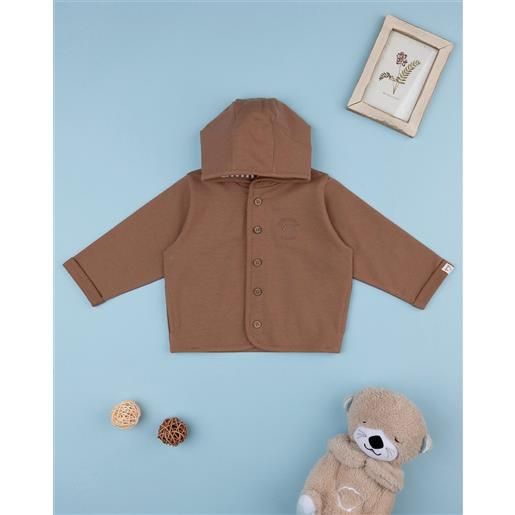 Prénatal cardigan bimbo marrone con cappuccio