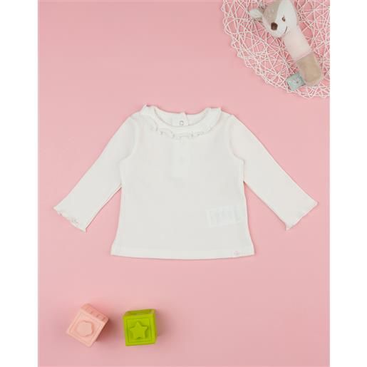 Prénatal t-shirt bimba bianca a coste