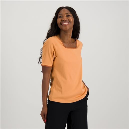 Isaac Mizrahi Live! t-shirt in cotone pima con scollo squadrato