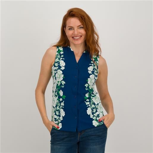 Isaac Mizrahi Live! blusa a fiori con collo alla coreana