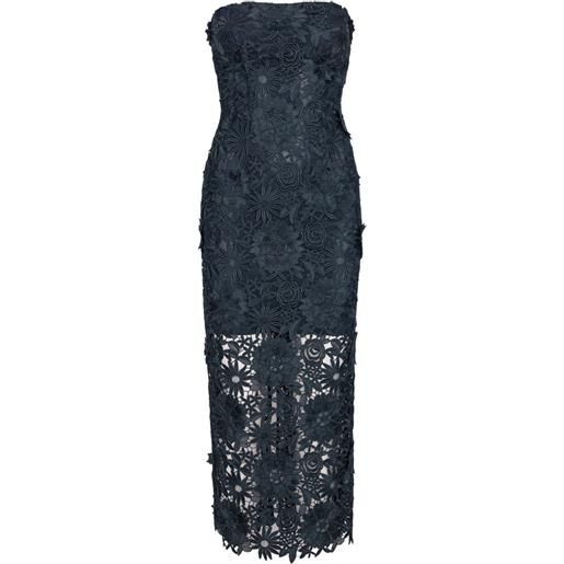 ROTATE BIRGER CHRISTENSEN abito midi in pizzo a fiori - blu