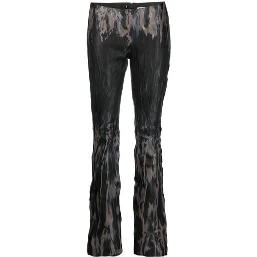 Acne Studios pantaloni svasati con effetto schiarito - nero