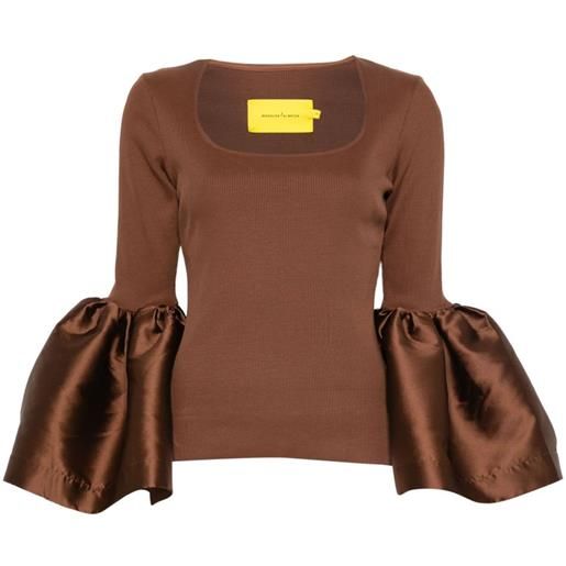 Marques'Almeida blusa mikado - marrone