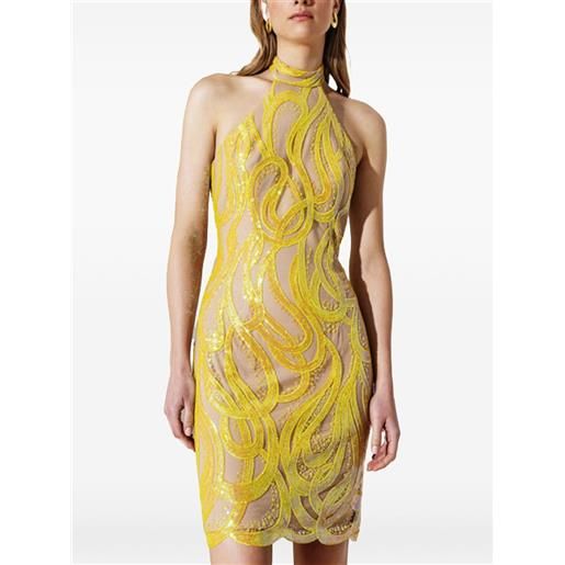 Allure abito corto con paillettes - giallo