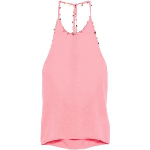 Christopher Esber top con scollo all'americana - rosa