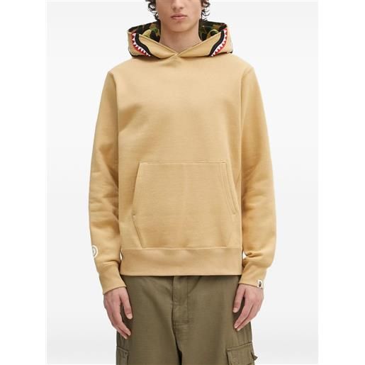 A BATHING APE® felpa con cappuccio e motivo squalo - toni neutri