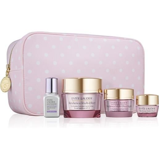 Estee lauder resilience multi-effects moisture - set antirughe 50ml + 15ml + 15ml + 5ml set con siero, crema nutriente, controrno occhi e crem, a notte