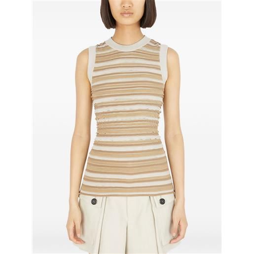 Durazzi Milano canotta a righe - toni neutri