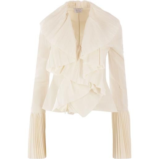 Alexander McQueen blusa con ruches - toni neutri