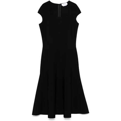 Alexander McQueen abito midi con orlo svasato - nero