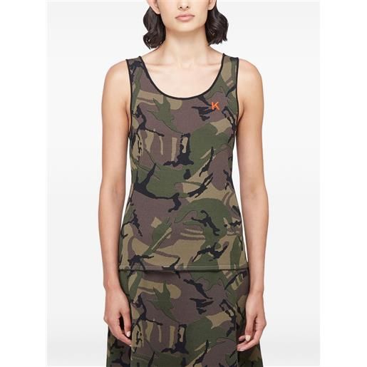 Kwaidan Editions canotta con stampa camouflage - marrone