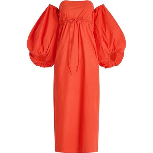 Rosie Assoulin abito midi con maniche a palloncino - arancione