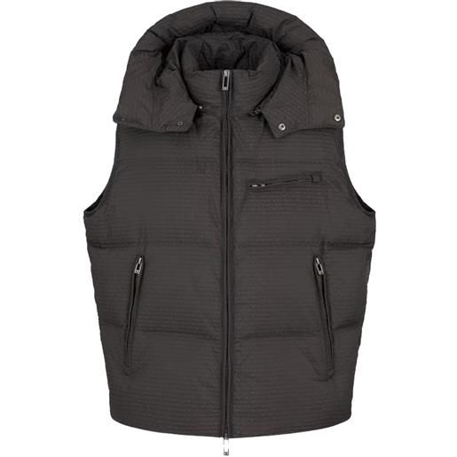 Emporio Armani gilet trapuntato con cappuccio - nero