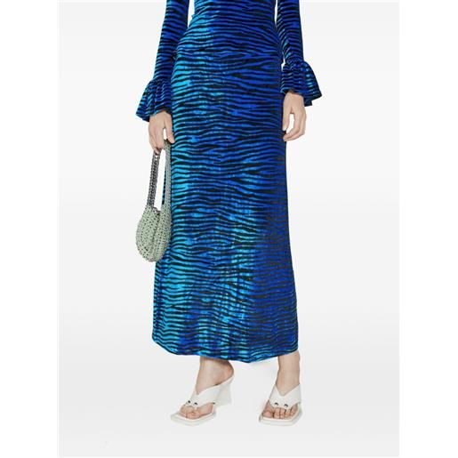 Rabanne gonna lunga con stampa - blu