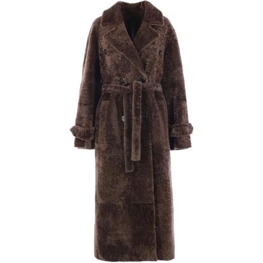 Blancha light `astrakhan` merino shearling trench coat