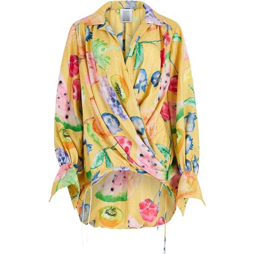 Rosie Assoulin top con stampa - giallo