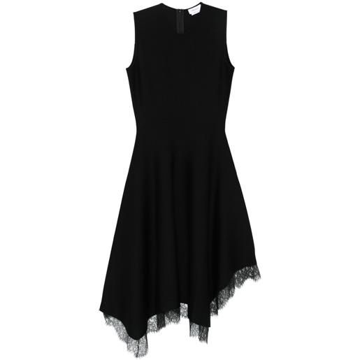 Alexander McQueen abito smanicato con finiture in pizzo - nero