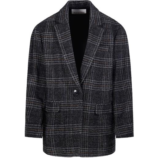 MARANT ÉTOILE blazer monopetto a quadri - grigio