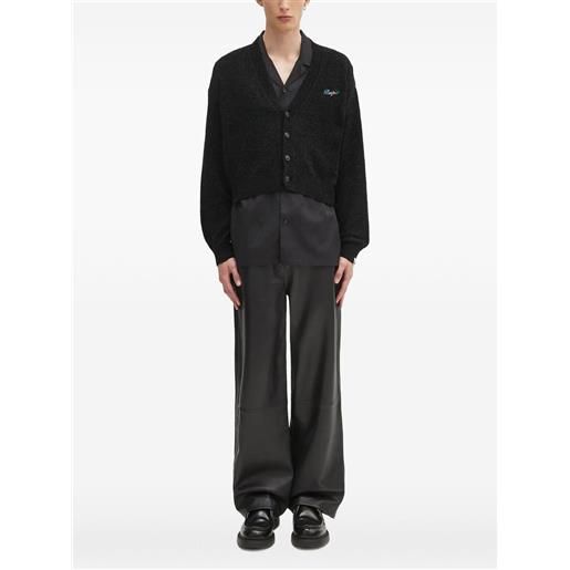 A BATHING APE® cardigan crop con ricamo - nero