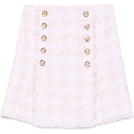 Balmain minigonna in tweed - rosa