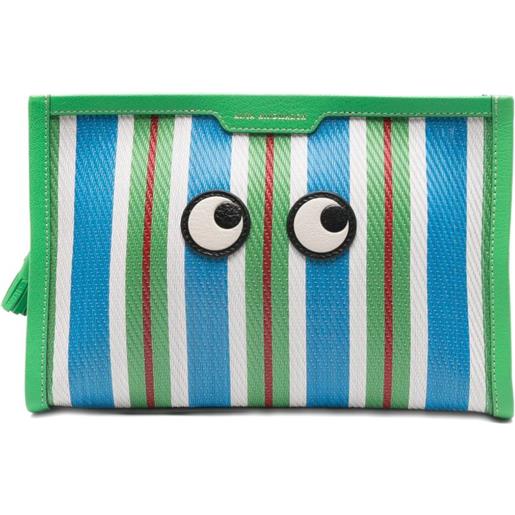 Anya Hindmarch trousse make up a righe - verde
