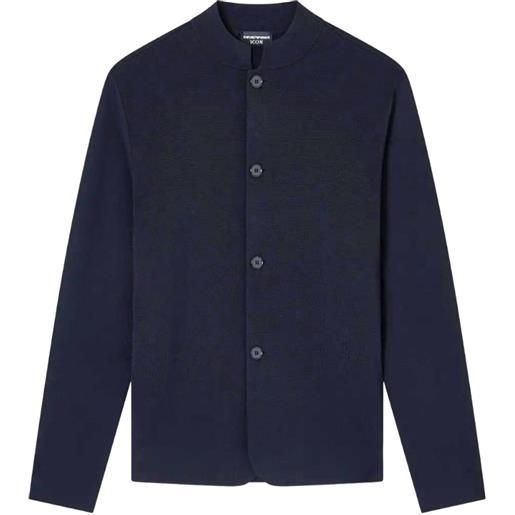 Emporio Armani cardigan con colletto alla coreana - blu