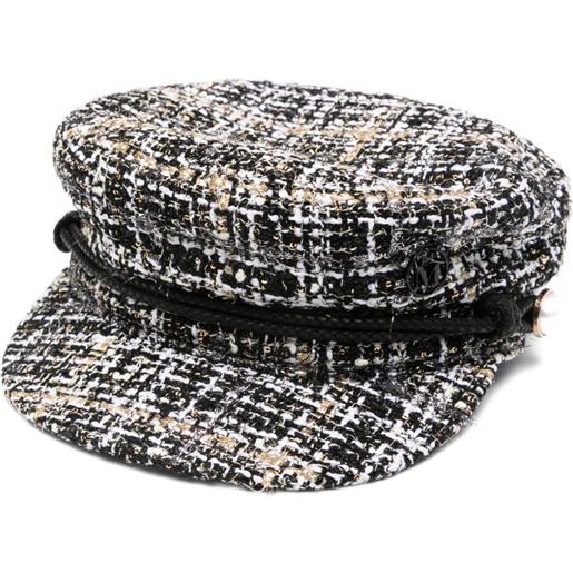 Maison Michel cappello da baseball in tweed - nero